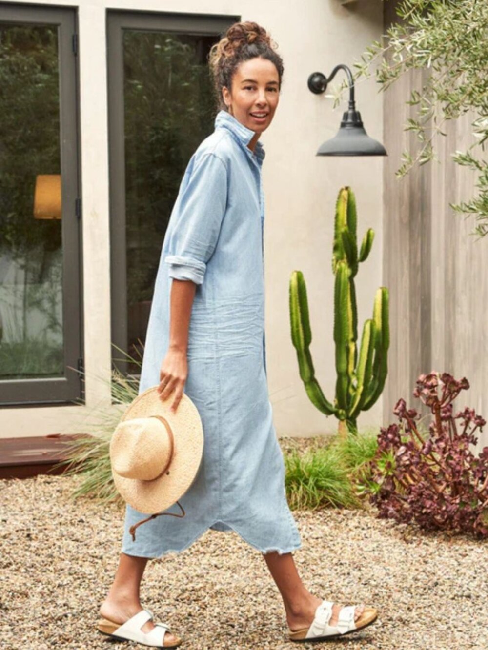 New! Frank & Eileen Classic Blue Rory Shirt Midi Dress Size Large 8423 - Picture 5 of 16